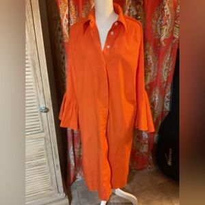 Girl Soul orange flared bell sleeve dress Large